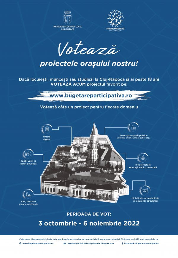 Ultimele zile de vot în cadrul procesului Bugetare participativă Cluj-Napoca 2022