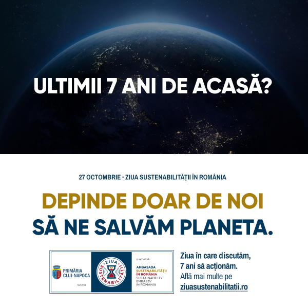 Primăria municipiului Cluj-Napoca susține Ziua Sustenabilității - marcată la nivel național joi, 27 octombrie