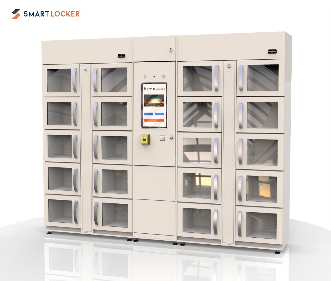 Smart locker cu racire pentru alimente, livrare sau depozitare, acces partajat cu card sau parola
