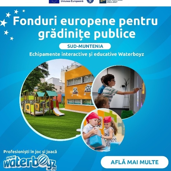 Locuri de joacă pe fonduri europene pentru grădinițele din Sud-Muntenia!