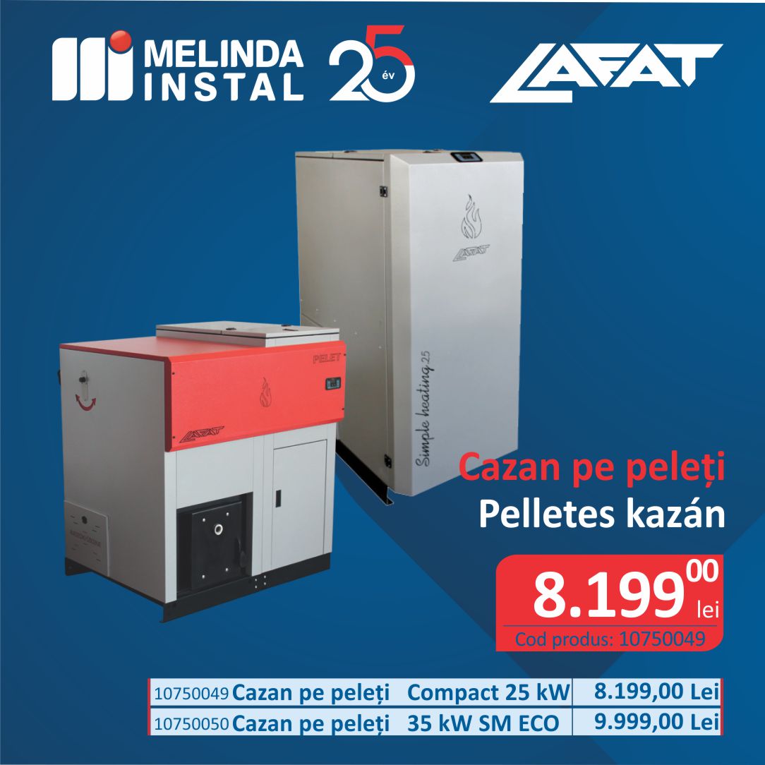 CAZAN PE PELETI LAFAT, 25 KW COMPACT