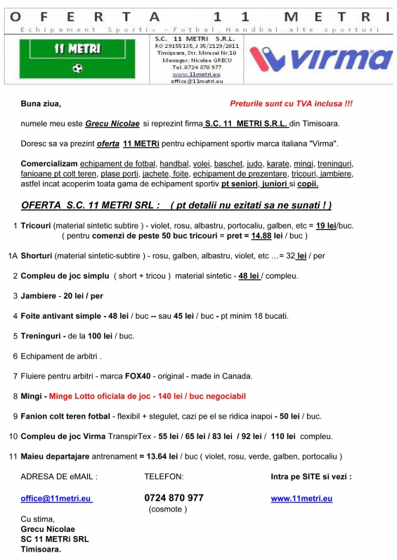 Oferta Primarii si cluburi