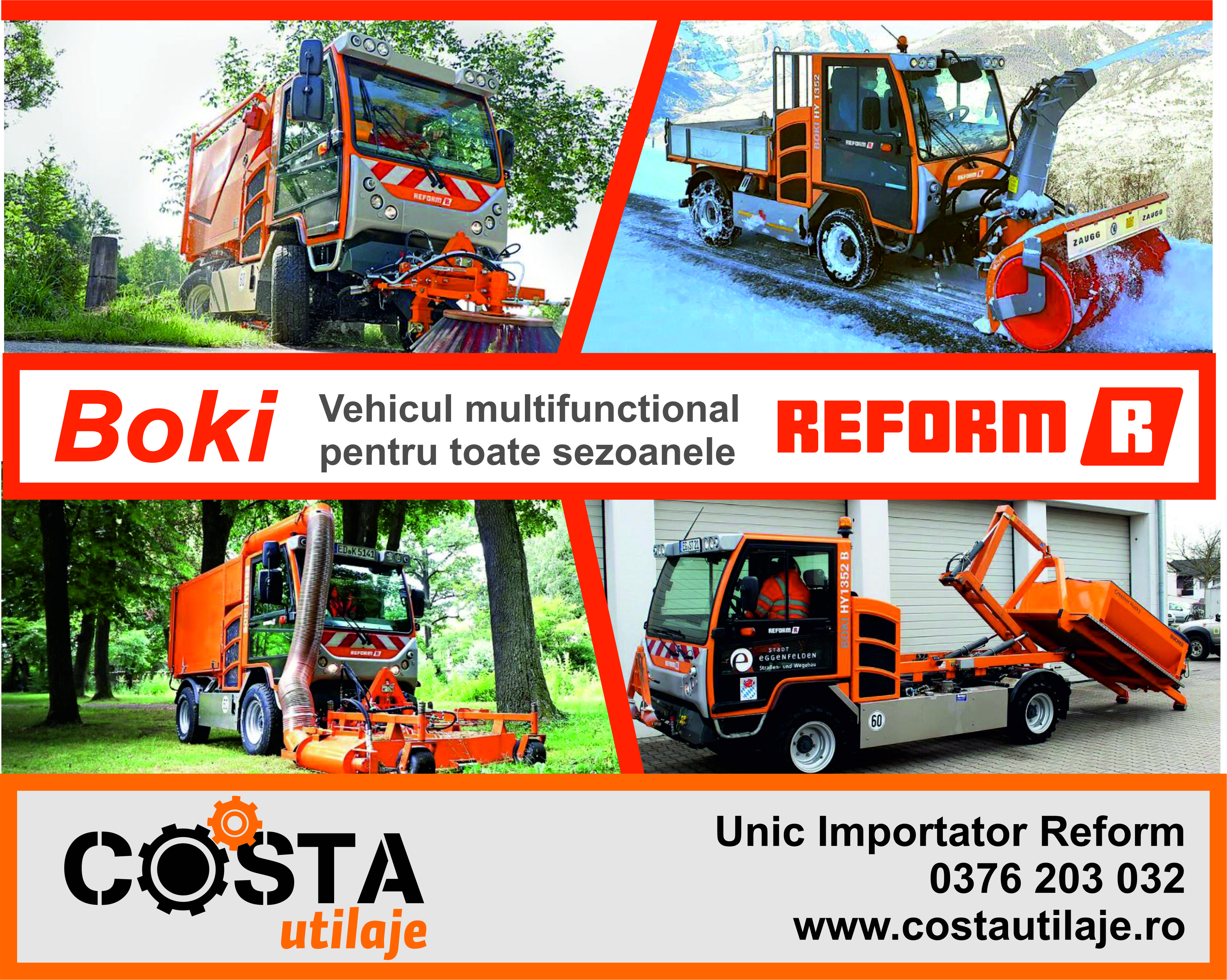 Boki Reform - Vehiculul Multifuncțional pentru Municipalități - Soluția Completă pe Tot Anul!