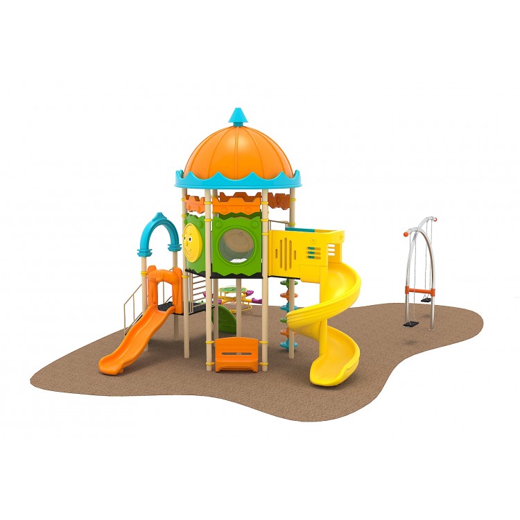 05 Oferta speciala Loc de joaca Scara 2 Tobogane 2 Cataratoare Carusel arc Bancuta si Leagan