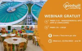 Webinar gratuit - Finanțare pentru managementul apei și creșe