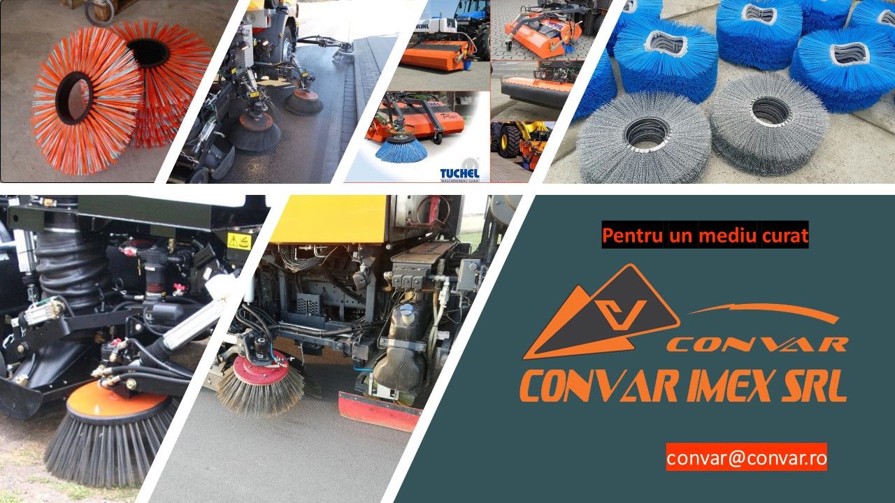 Perii laterale conice- inele perie- perii centrale tip tambur