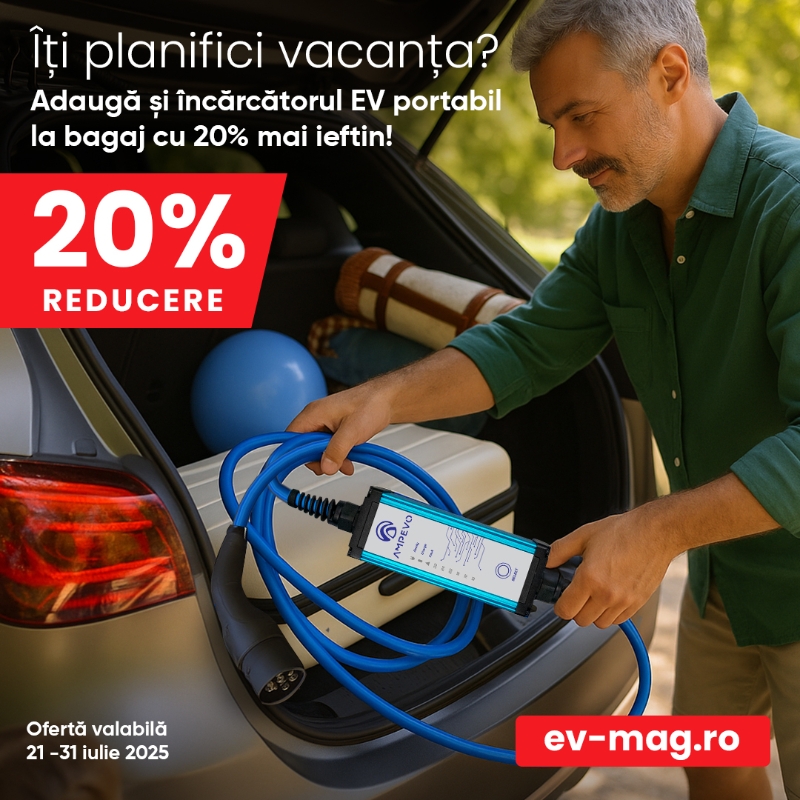 Pleci în vacanță? Ia cu tine încărcătorul EV portabil – acum cu 20% REDUCERE!
