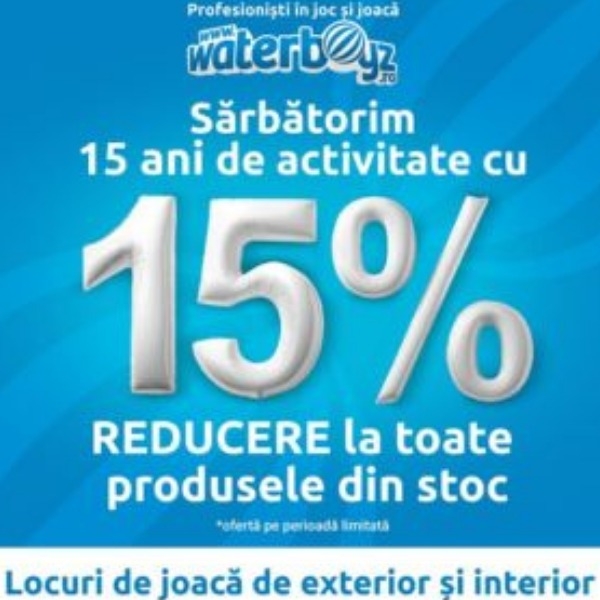 15% REDUCERE la toate produsele din stoc