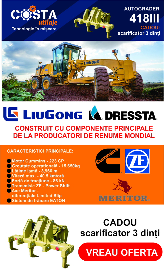 Autograder 418III LiuGong Dressta - scarificator 3 dinti CADOU