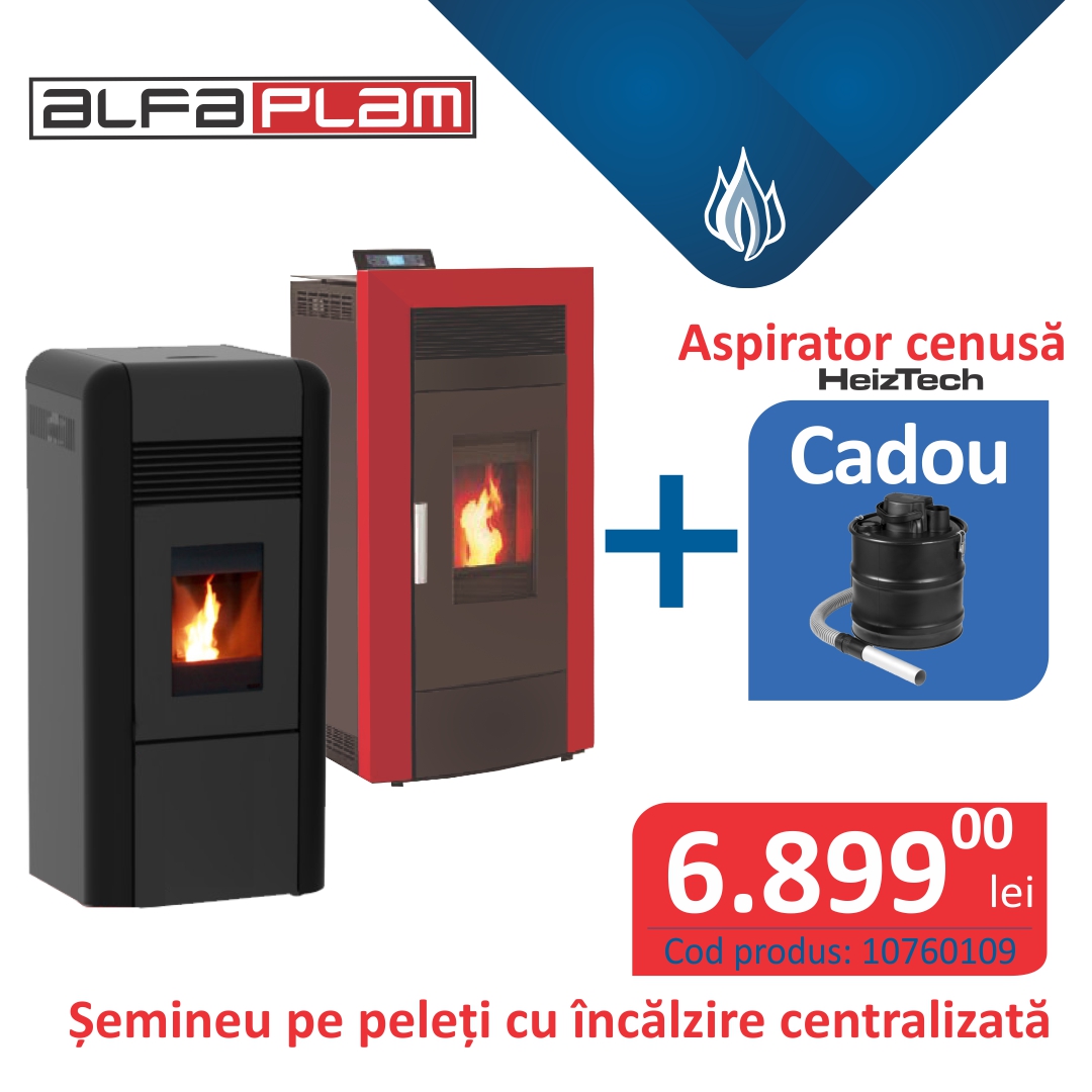 Șemineu pe peleți cu încălzire centralizată