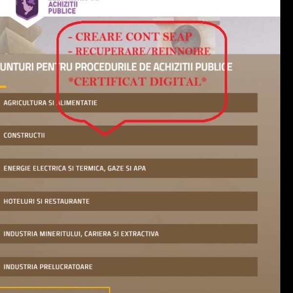 Recuperarare/Reînnoire Certificat DIGITAL SEAP! Consultanta utilizare SEAP