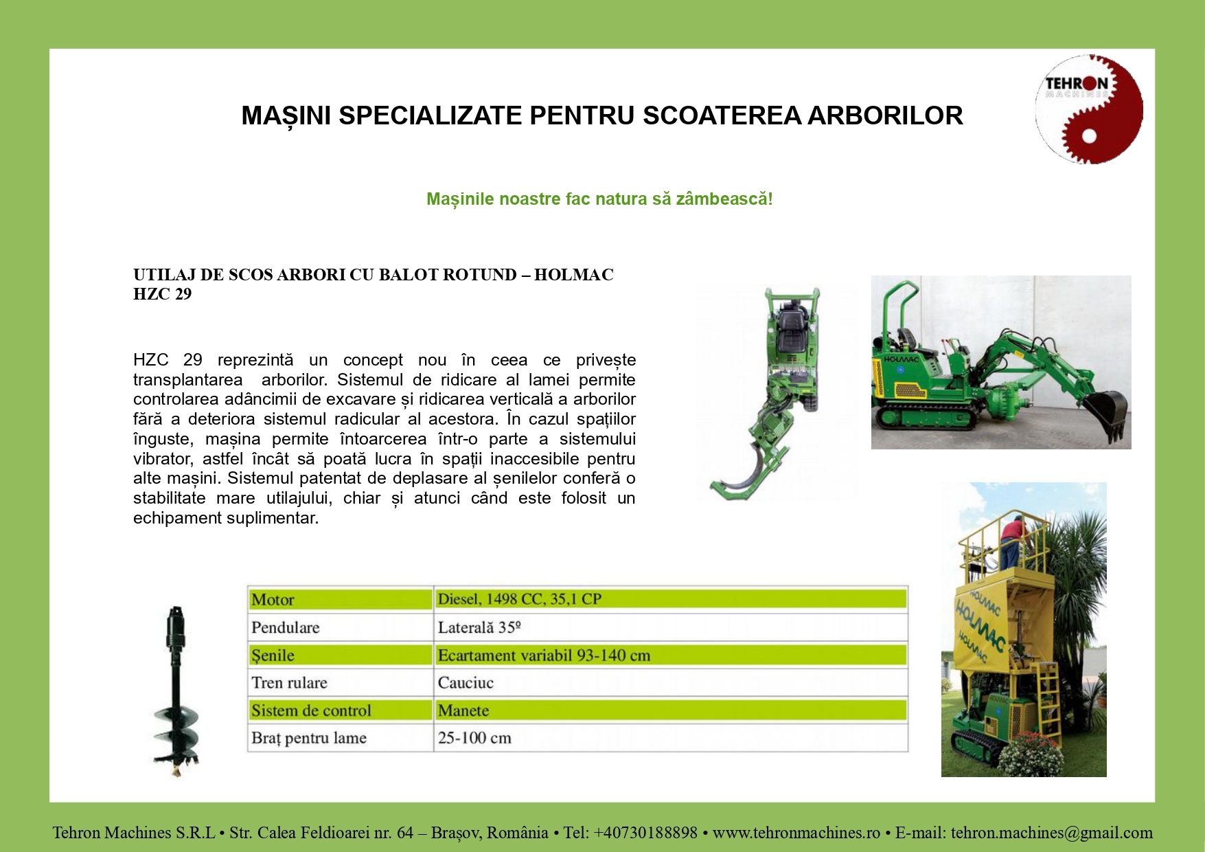 Utilaj de scos arbori cu balot rotund - HOLMAC HZC 30