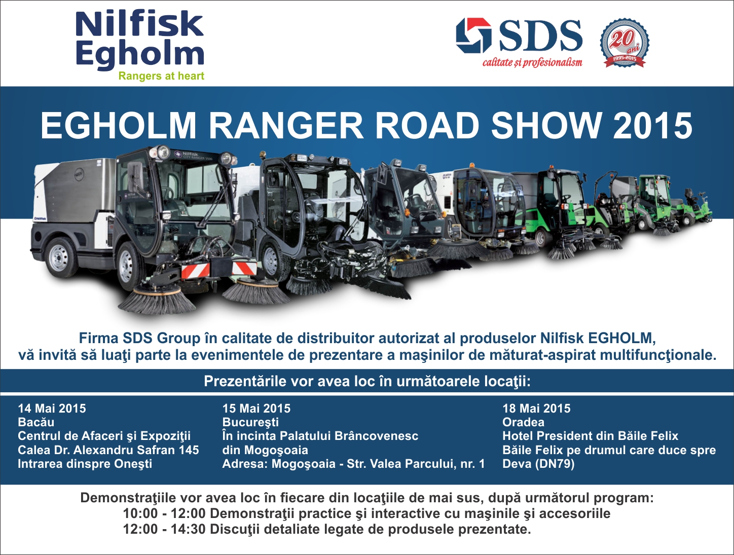 Rood Show - prezentare a masinilor de maturat aspirat multifunctionale pentru exterior, Nilfisk Egholm