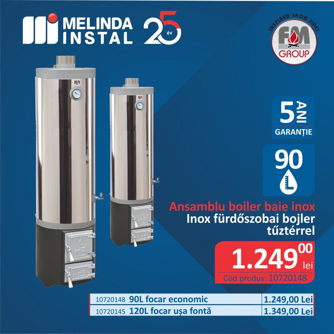 Ansamblu boiler baie inox