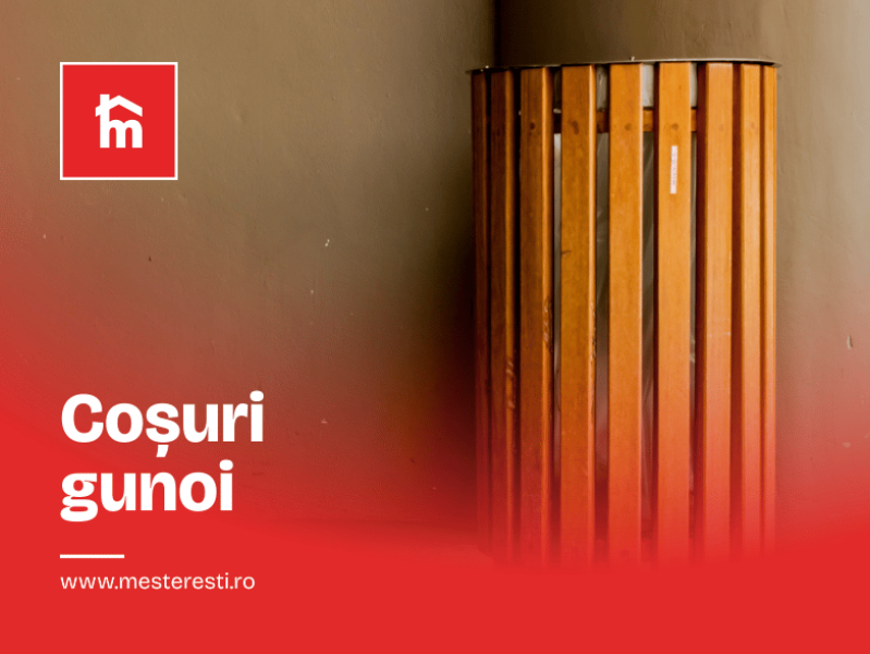 Coșuri gunoi stradale din lemn