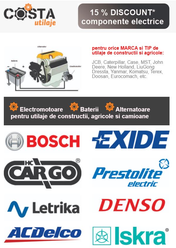 Componente electrice pentru orice MARCA si TIP de utilaje de constctii