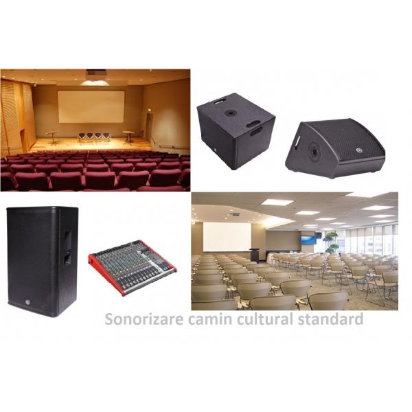 Pachet complet pentru sonorizare camin cultural, SISTEM AUDIO CAMIN CULTURAL