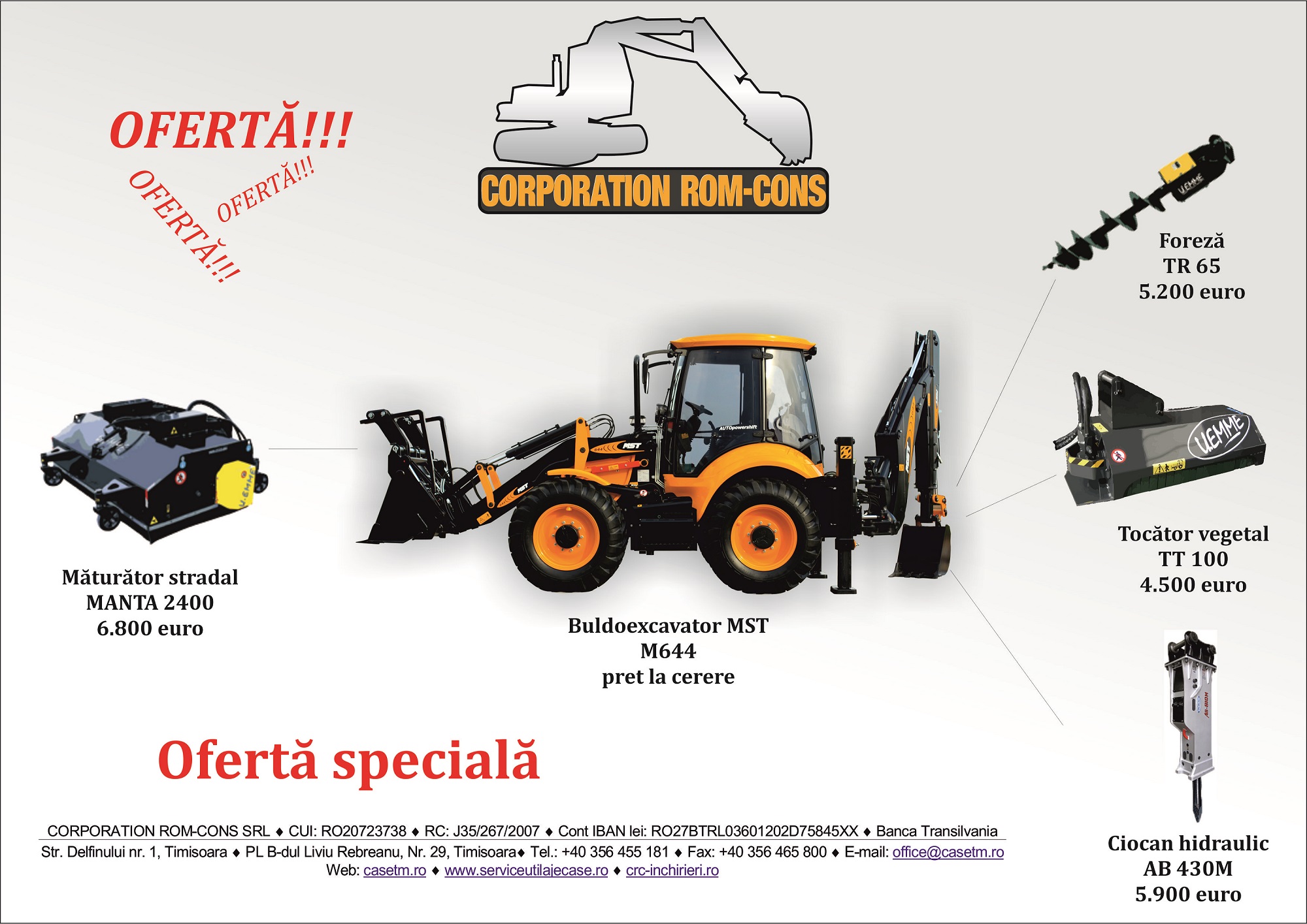 Oferta atasamente buldoexcavator