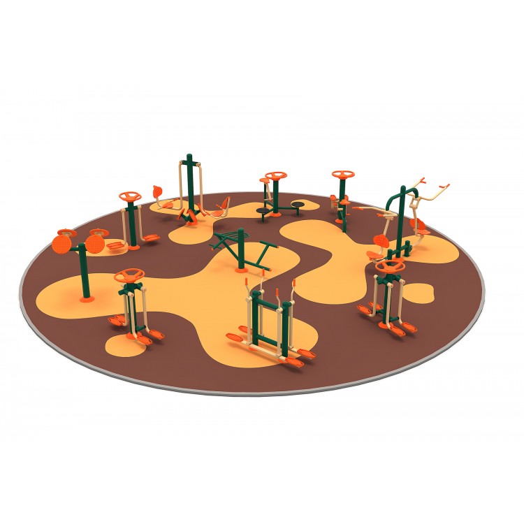 15FT Set de fitness pentru exterior cu panou 10 Aparate