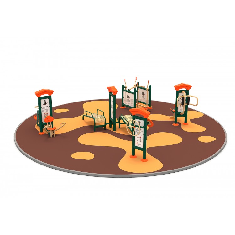 10FT Set de fitness pentru exterior cu panou 5 Aparate