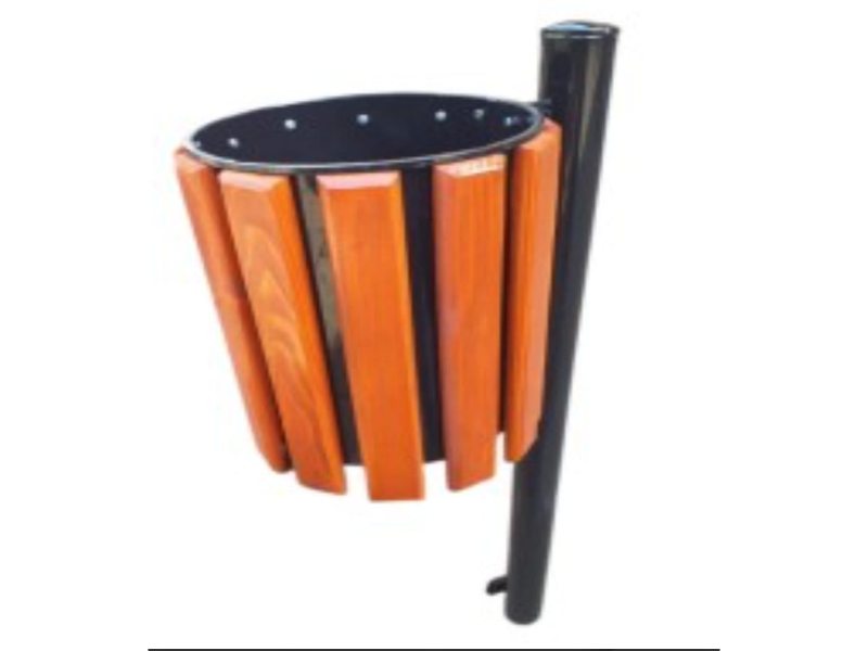 Cos gunoi metal si lemn 2