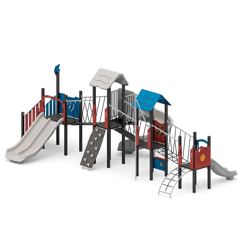 Structura modulara - Turnuri cu 3 tobogane, punti, si panouri educationale PZG-W-A015P