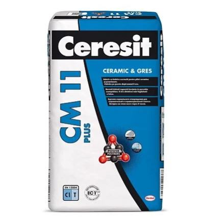 Adeziv gresie si faianta Ceresit CM 11 Plus, gri, interior/exterior, 25 kg