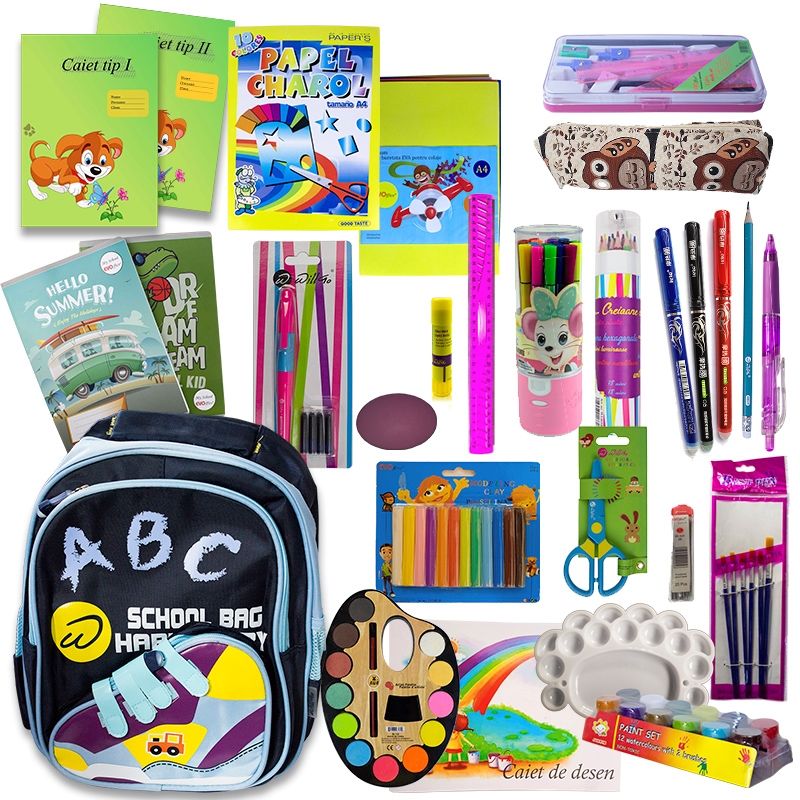 Ghiozdan Premium echipat pentru clasele 1-2, model baieti