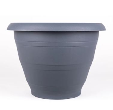 Ghiveci Harplast Lyra, polipropilena, antracit, 450 mm