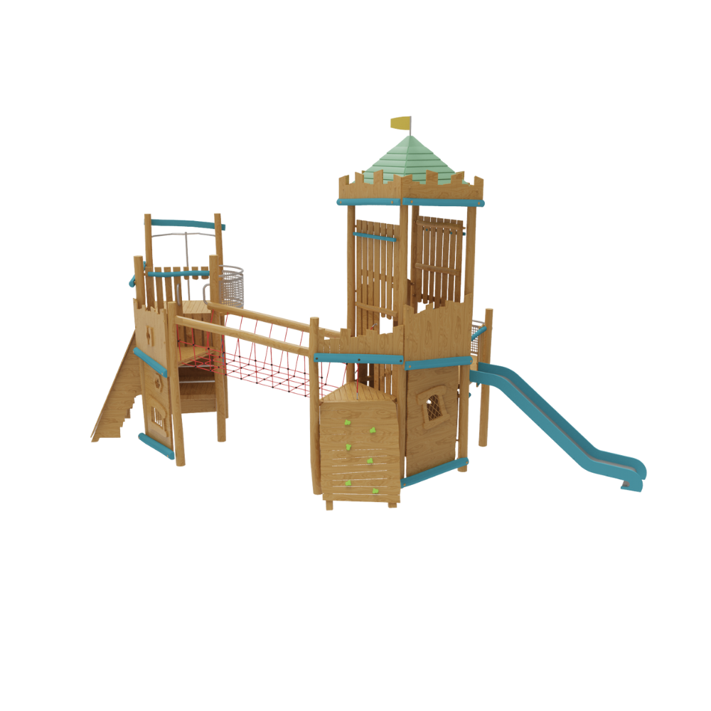 Loc de joaca de exterior din lemn Naturel 2