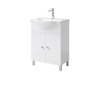 Mobilier baie Savini Due, baza cu lavoar, MDF/PAL, alb, 65 x 45.5 x 81.5 cm