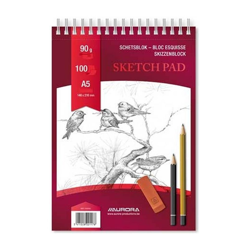 Bloc desen A5 cu spira, 100 file, 90 g Aurora Esquisse