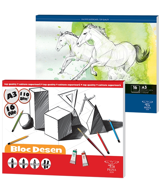 Bloc desen A3 16 file, 110 g Pigna