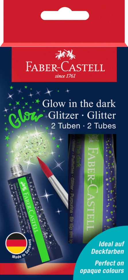 Tempera glitter Glow in the Dark 2 tub x 12 ml/set Faber Castell